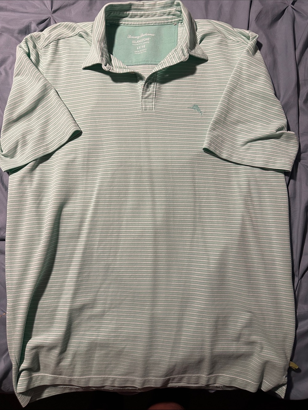 Tommy Bahama Light Mint Striped Men’s Polo